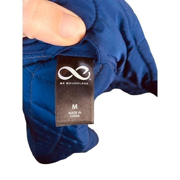 New Women's Medium Be Boundless Soft Touch Zip Up Mixed-Media Vest Light Blue - Picture 12 of 13